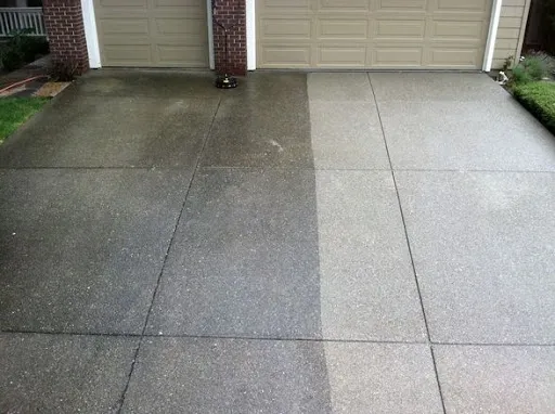 Driveway pressure washing